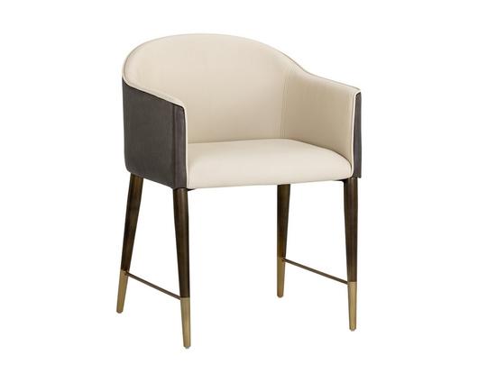 Kylin Dining Armchair Chair - Dillon Cream / Bravo Ash by Sunpan