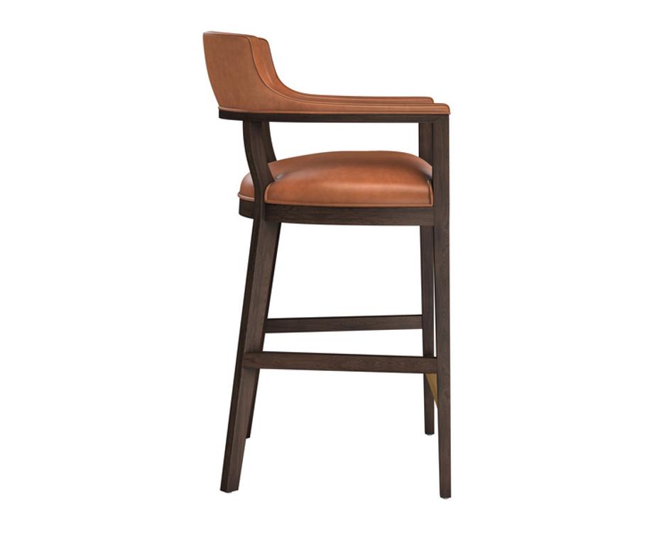 BRYLEA BARSTOOL - BROWN - SHALIMAR TOBACCO LEATHER by Sunpan