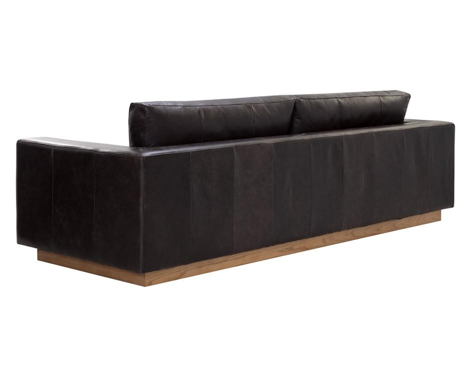 ANAKIN SOFA - LIGHT OAK - TUSCANY WARM BLACK LEATHER by Sunpan
