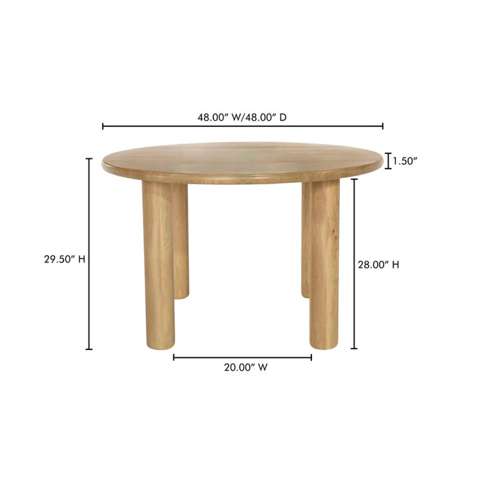 Milo Round Dining Table Oak by Moes Home