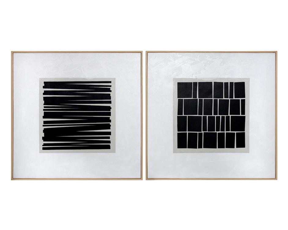 Split Personality (set Of 2) - 48" X 48" - Wood Floater Frame by Sunpan