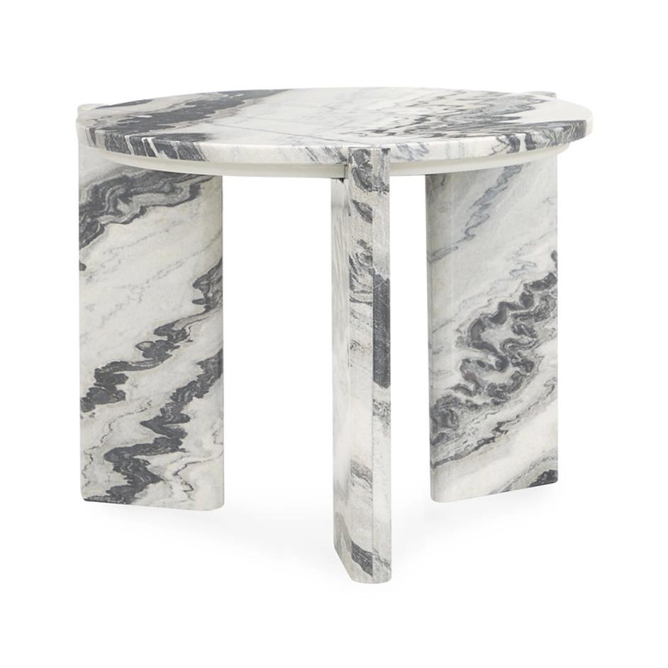 Zora Marble Round End Table by Classic Home