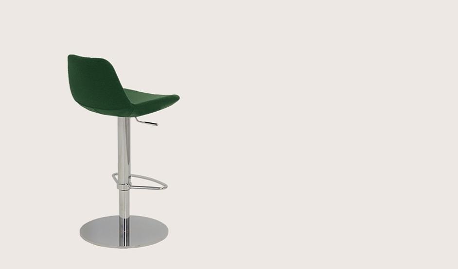 pera piston stainless steel green leatherette by SoHo Concept