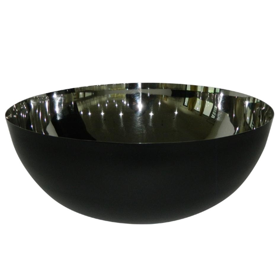 Medium Stainless Steel Bowl Chrome/Black by BIDK Home