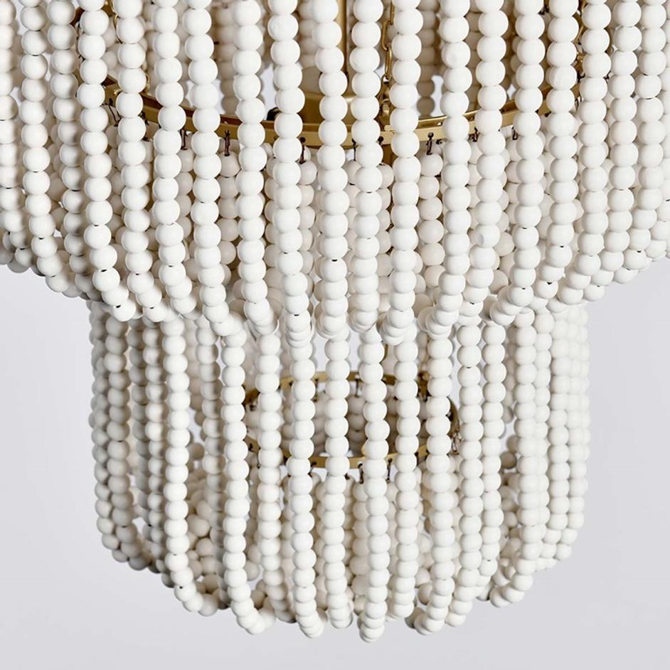 Amanda Beaded Chandelier White by Classic Home