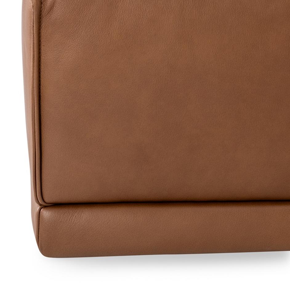 Haven Leather Ottoman Toffee Brown by Classic Home