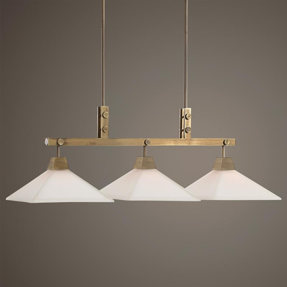 Brookdale Industrial 3 Light Linear Chandelier by Uttermost