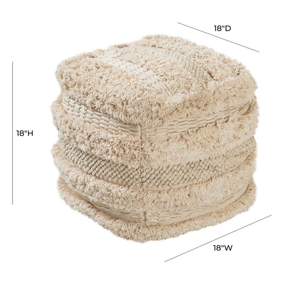 Yorba Cotton  Pouf by tov furniture