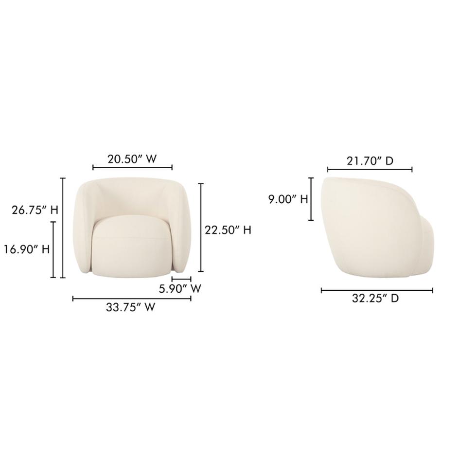 Rae Outdoor Accent Chair Cream by Moes Home