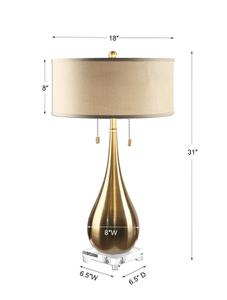 Lagrima Brushed Brass Lamp by Uttermost