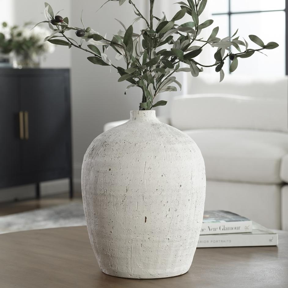Floreana Medium White Vase by Uttermost