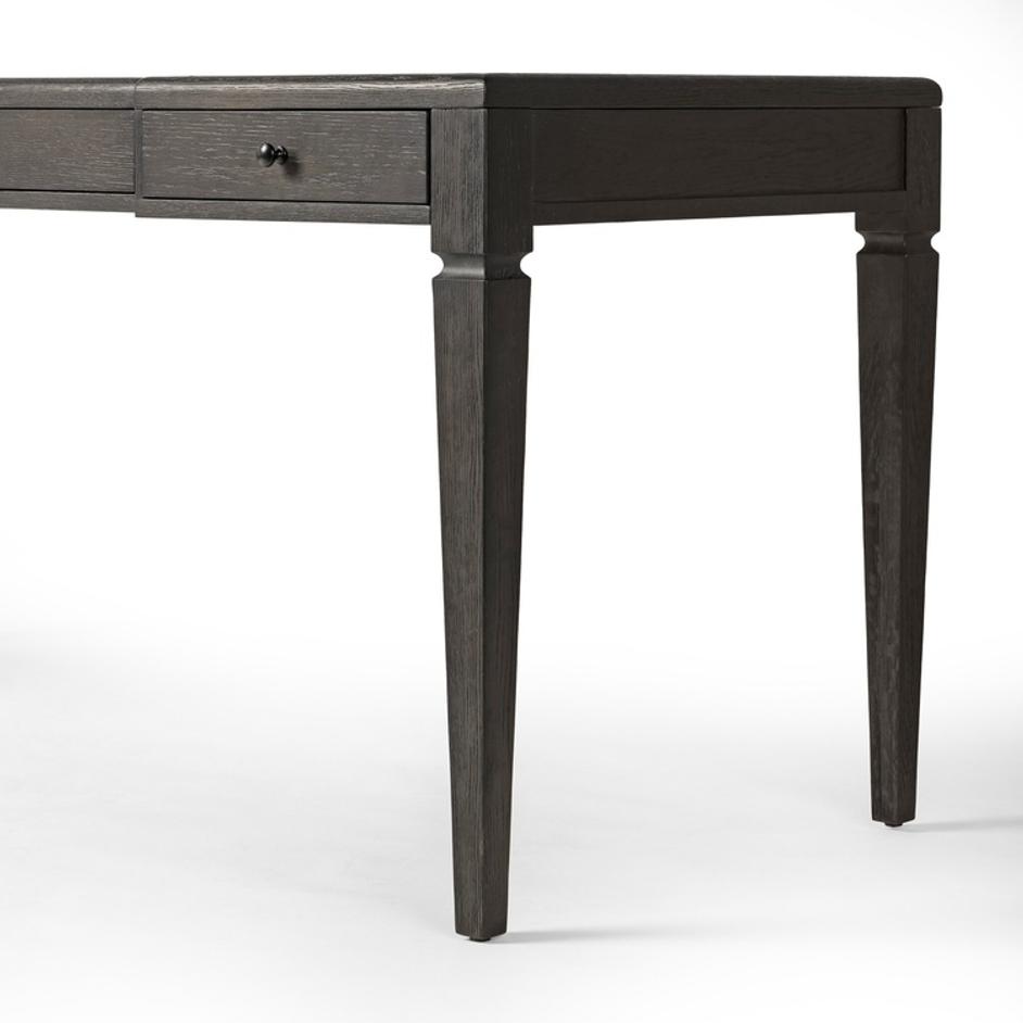 Claude Desk - Distressed Black Oak Veneer by Four Hands