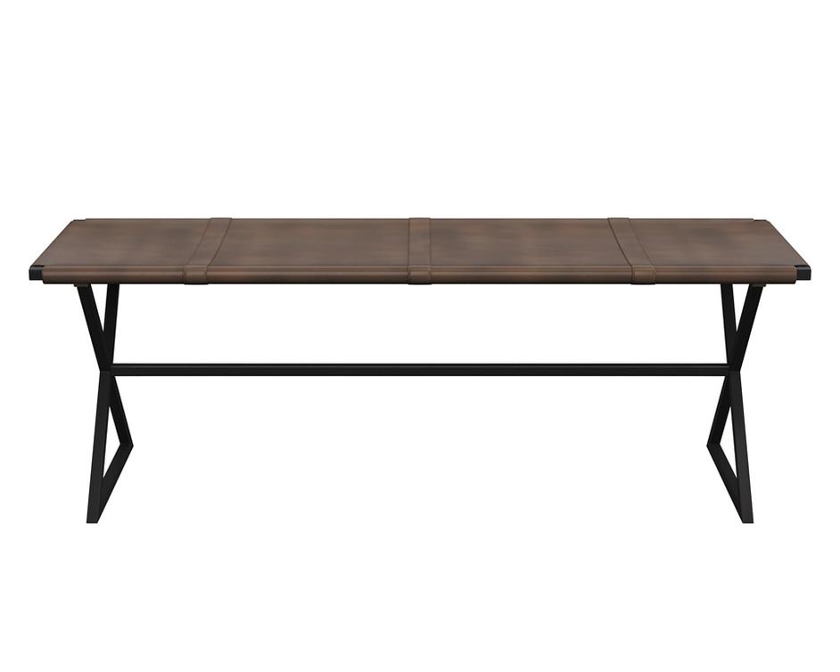 ELON BENCH - VINTAGE COGNAC LEATHER by Sunpan