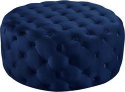 Percy Ottoman/Bench In Navy Velvet by Meridian Furniture