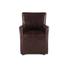 Peabody Brown Leather Wheeled Armchair by Home Trends & Design