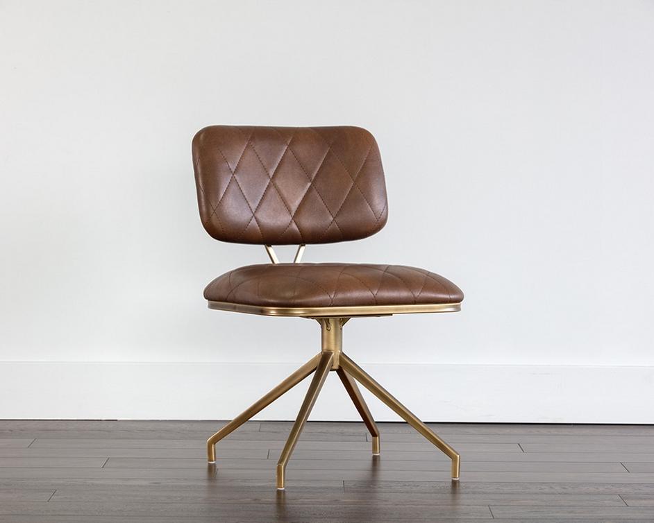 Virtu Swivel Chair - Bravo Cognac by Sunpan