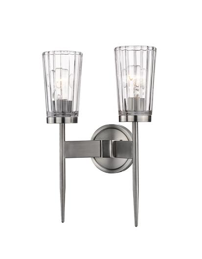 Flair 2 Light Wall Sconce in Antique Nickel Finish by Z-Lite
