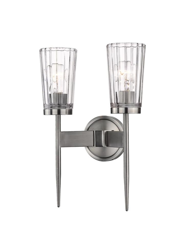 Flair 2 Light Wall Sconce in Antique Nickel Finish by Z-Lite