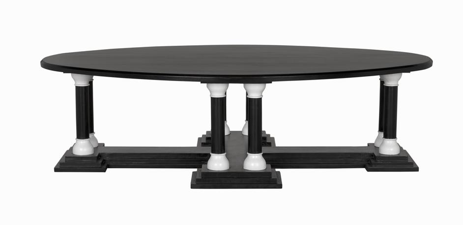 Desoto Coffee Table, Hand Rubbed Black and Solid White by Noir Furniture