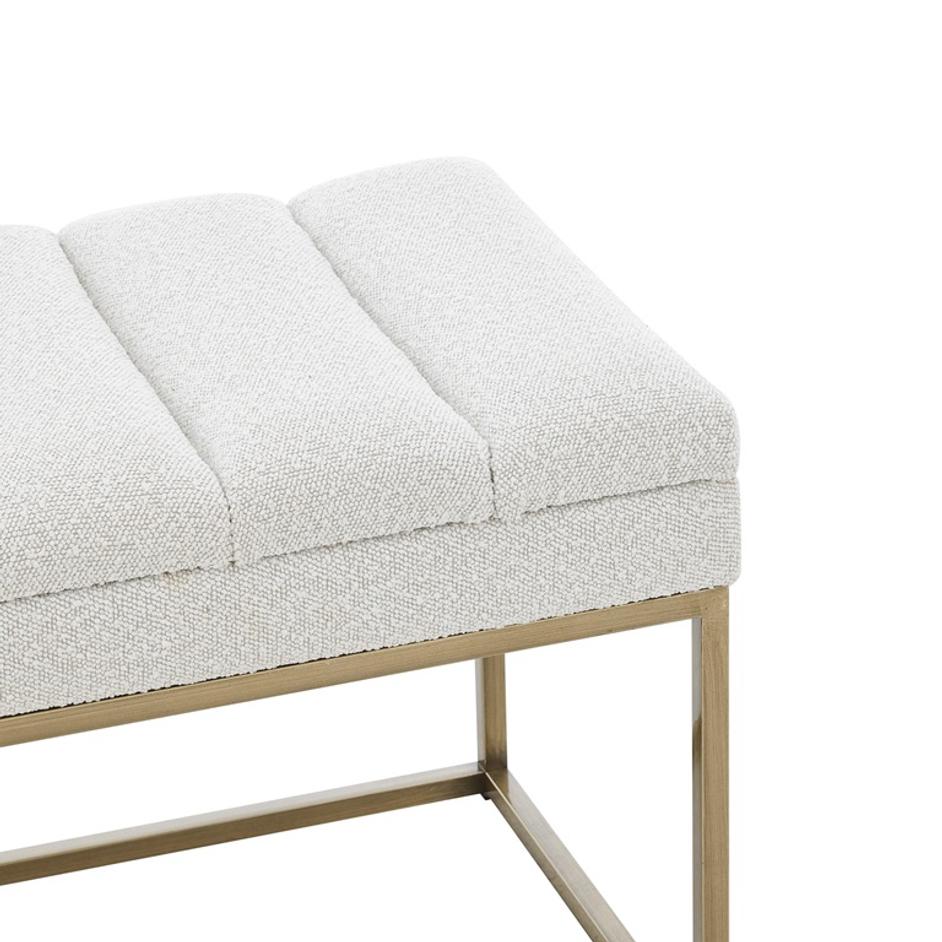 Darius Fabric Bench In Boucle Beige by New Pacific Direct