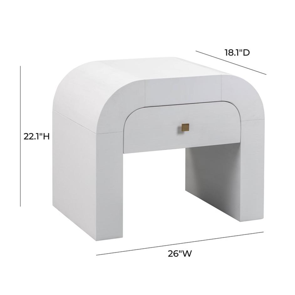 Hump White Nightstand by tov furniture