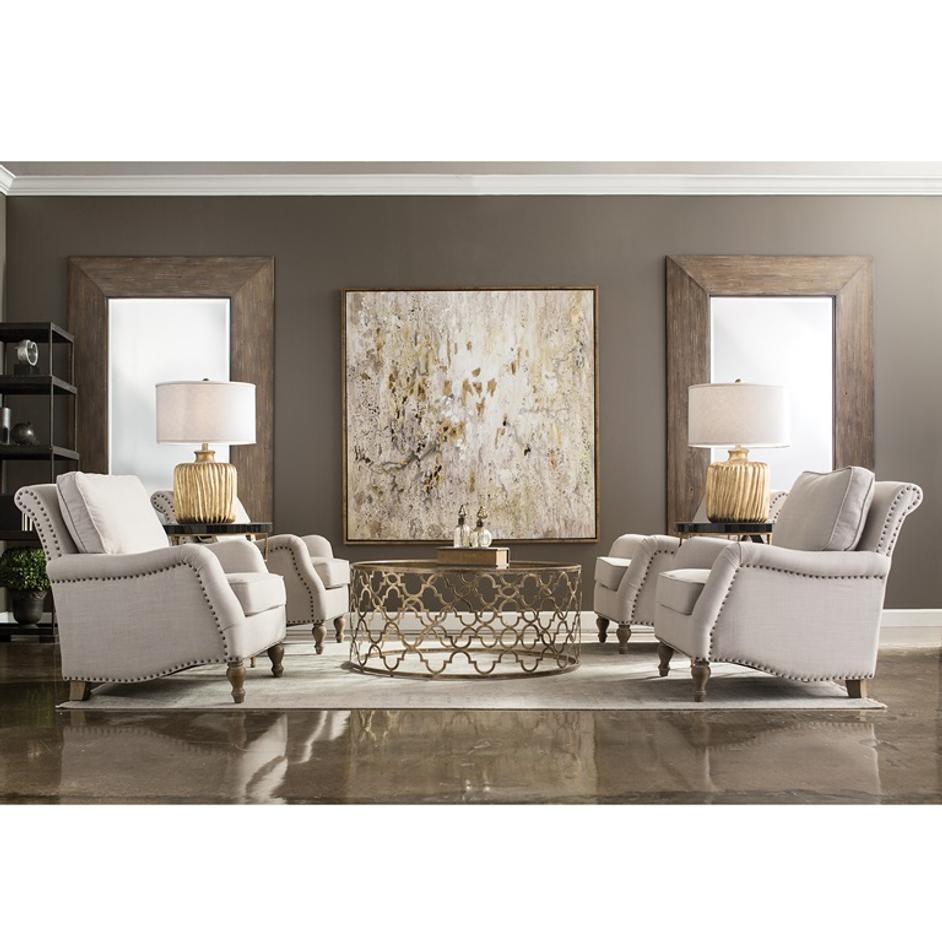 Armstead Antique White Armchair by Uttermost