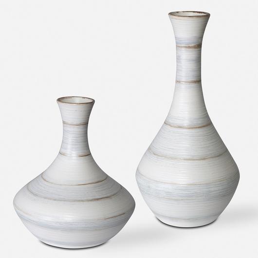 Potter Fluted Striped Vases, S/2 by Uttermost