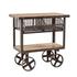 Industrial Teak 36" Reclaimed Utility Cart Table, Oiled Teak by Home Trends & Design