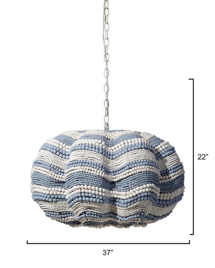 Clamshell Wood Beaded 4-Light Chandelier by Jamie Young