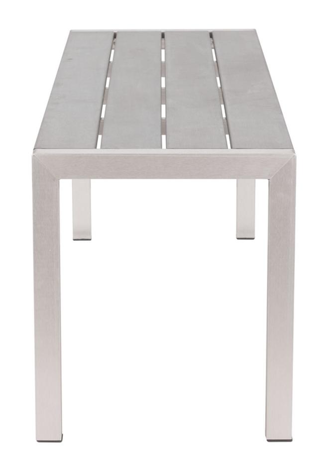 Metropolitan Double Bench Gray & Silver by Zuo Modern
