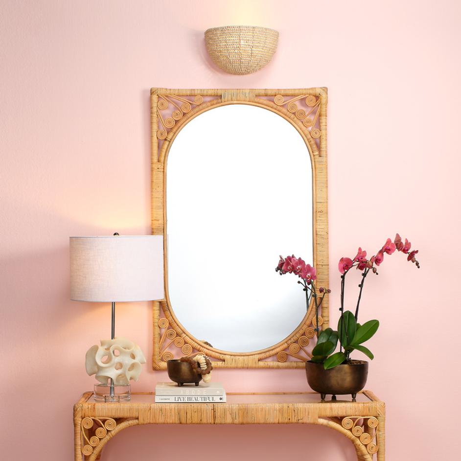 Primrose Rattan Wall Mirror by Jamie Young
