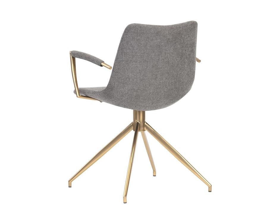 Andres Swivel Dining Armchair - Belfast Koala Grey by Sunpan