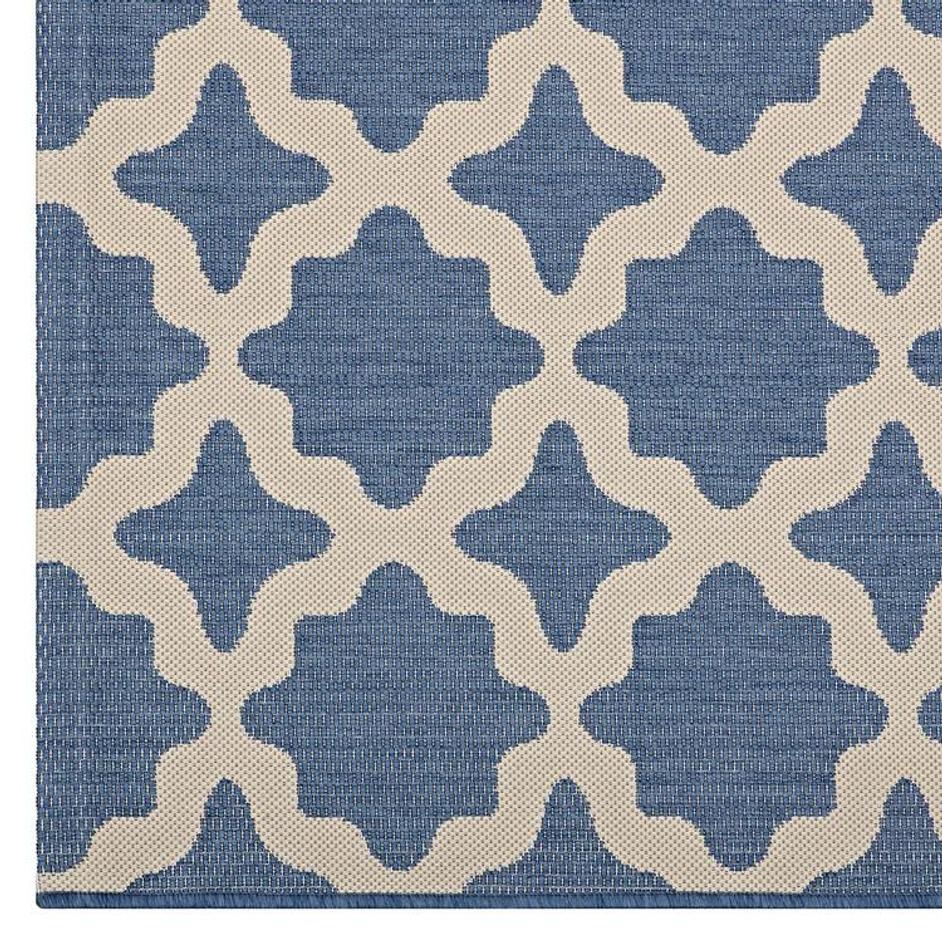 Selena Moroccan Trellis 8X10 Indoor And Outdoor Area Rug In Blue And Beige by Modway Furniture