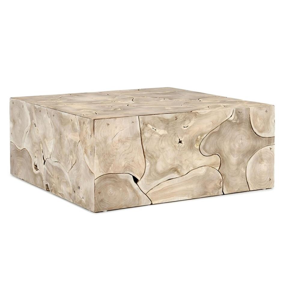Sorrento 40" Square Coffee Table Bleached by Classic Home