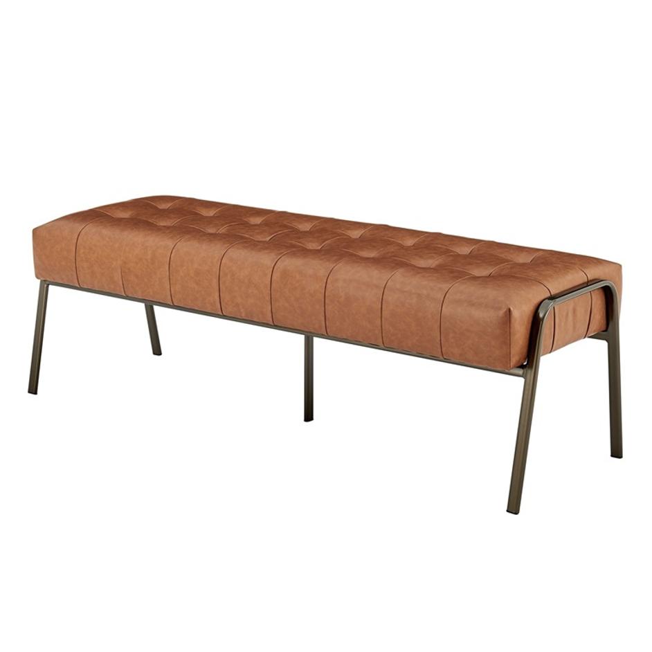 Venturi Tufted Bench In Vintage Cider by New Pacific Direct