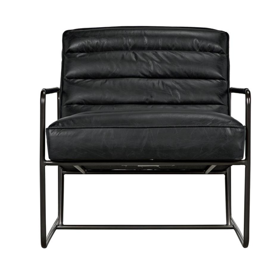 Demeter Chair, Metal and Leather by Noir Furniture