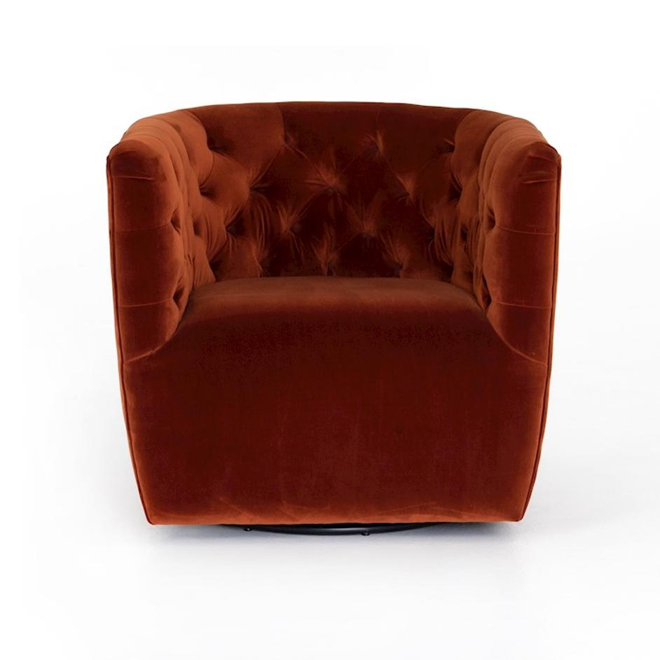 HANOVER TUFTED SWIVEL CHAIR-SAPPHIRE RUST by FOUR HANDS