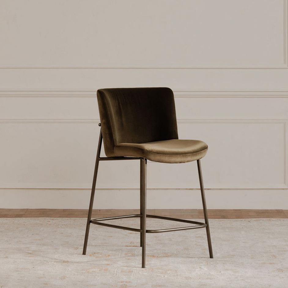 Early Bar Stool Faux Green Mohair by Moes Home