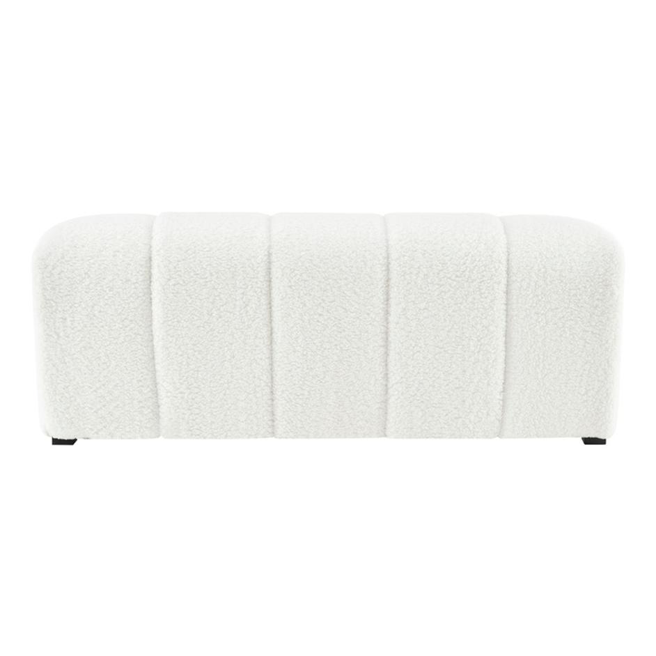 Cassy Faux Shearling Bench, Shearling Beige by New Pacific Direct