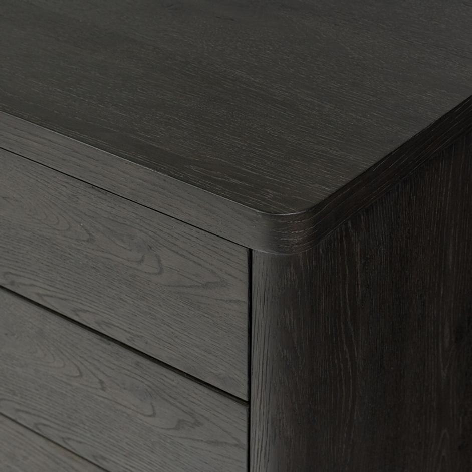 Noeline Media Console In Smoked Black Oak Veneer And Smoked Black Oak by Four Hands