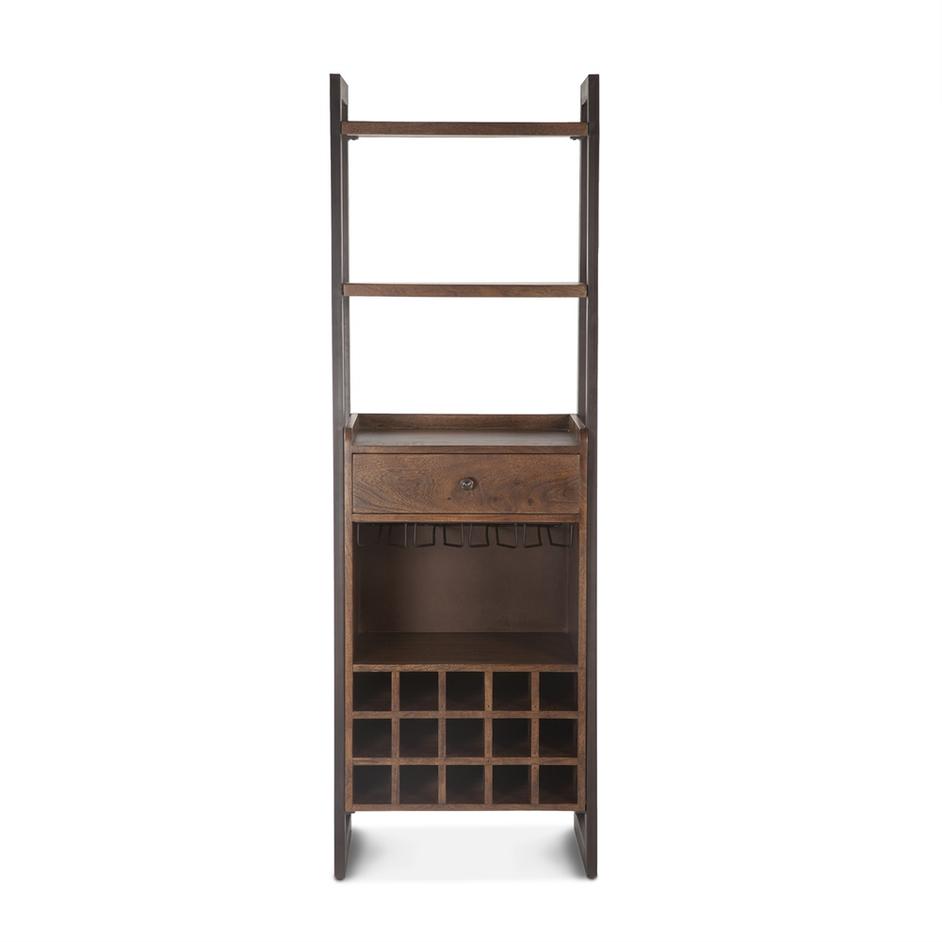 Mozambique 56-Inch Acacia Wood Bar Cabinet in Walnut Finish by Home Trends & Design