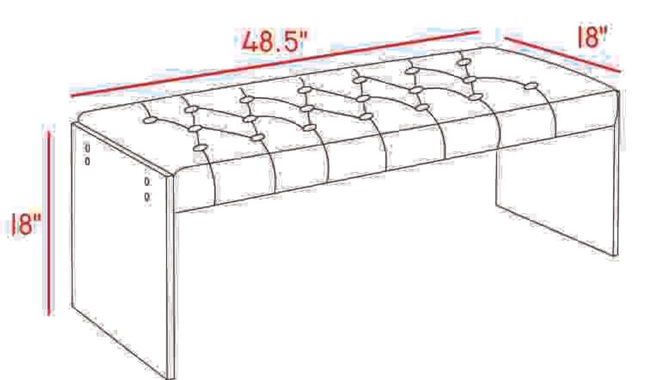 Mathew Bench In Cream Velvet by Meridian Furniture