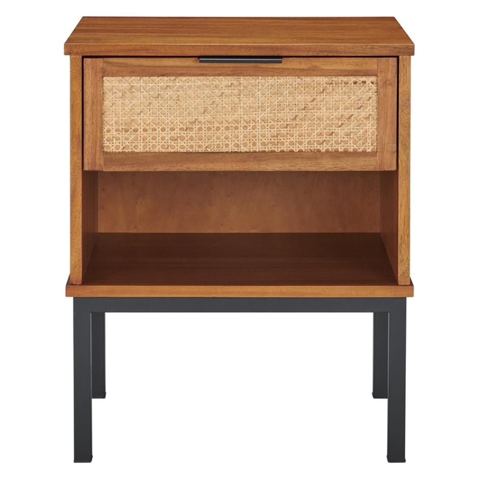 Caine Rattan Night Stand/Side Table In Brown by New Pacific Direct