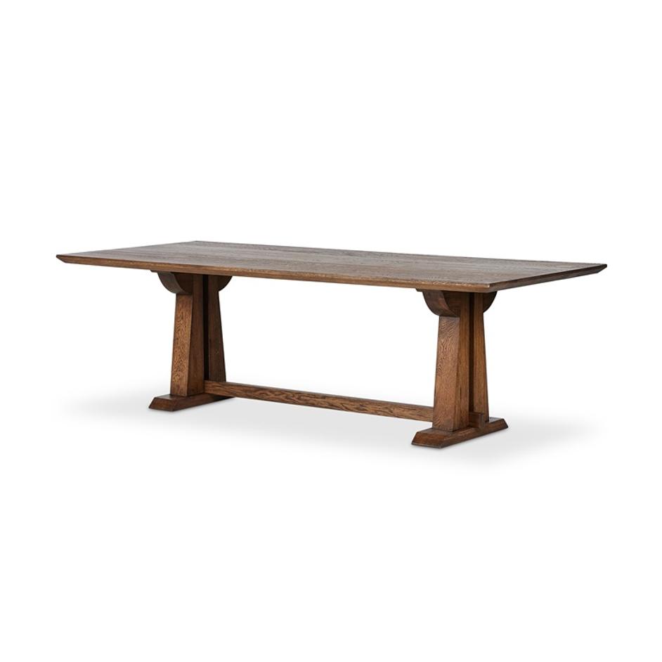 Ashwin Dining Table in Brown Oak by FOUR HANDS
