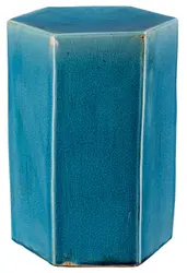 Porto Ceramic Indoor/Outdoor Side Table-Small, Azure by Jamie Young