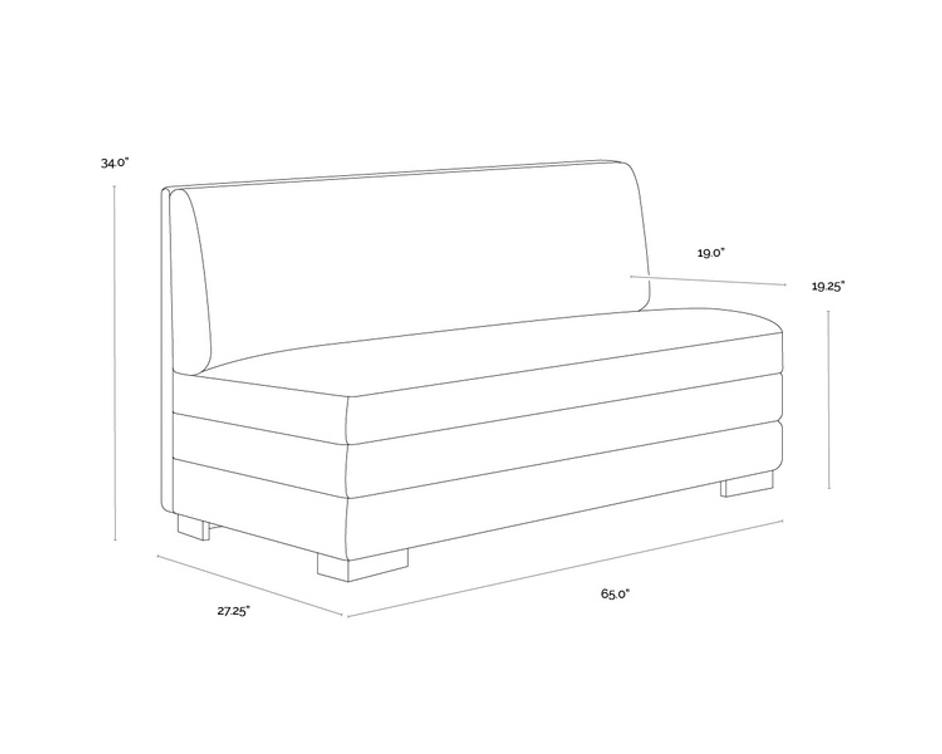 RADCLIFF BANQUETTE - BRAVO BLACK by Sunpan