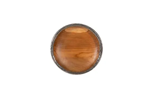 Teak Wood Bowl Wall Art, Metallurgy Edge, Small by Phillips Collection