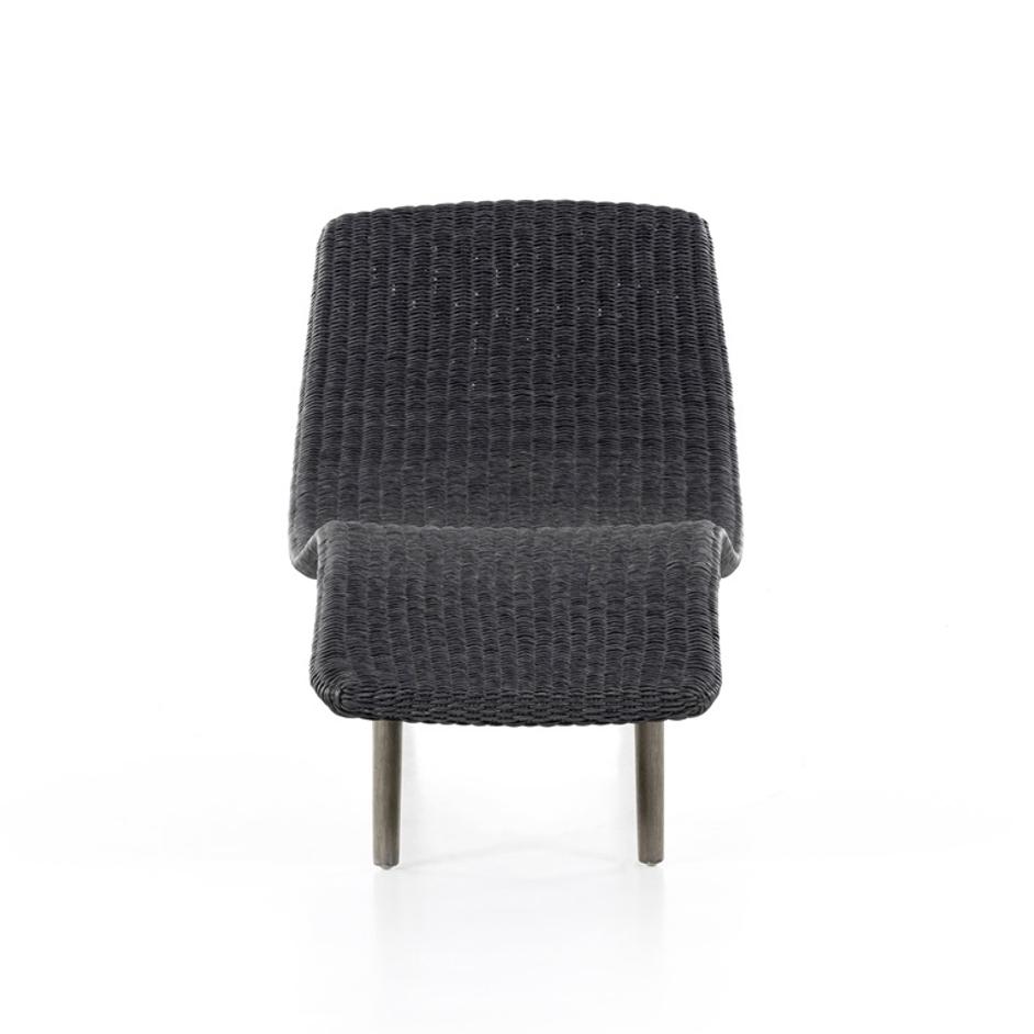 Portia Outdoor Chaise Lounge In Coal by FOUR HANDS
