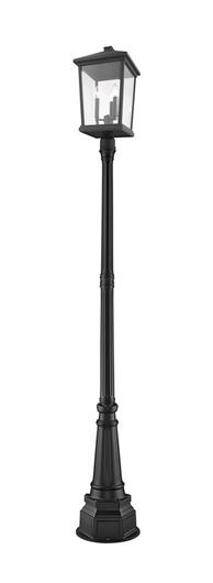 Beacon 3 Light Outdoor Post Mounted Fixture in Black Finish by Z-Lite