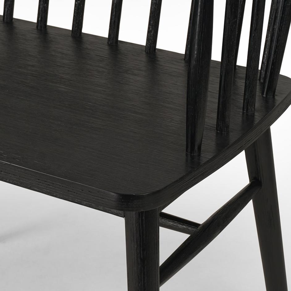 Aspen Bench In Matte Black by FOUR HANDS